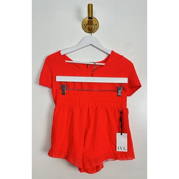 IVL Race Pace Short and Open Back Top in Fiery Coral Size US 6/Small NWT - Picture 5 of 15